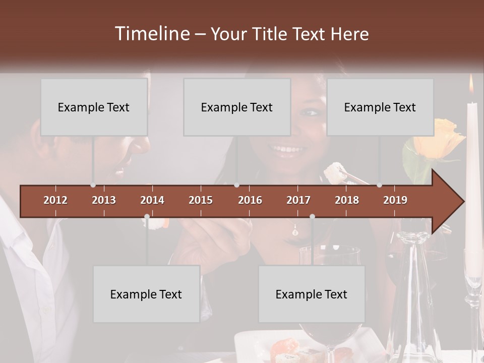 A Man And Woman Eating Sushi At A Restaurant PowerPoint Template