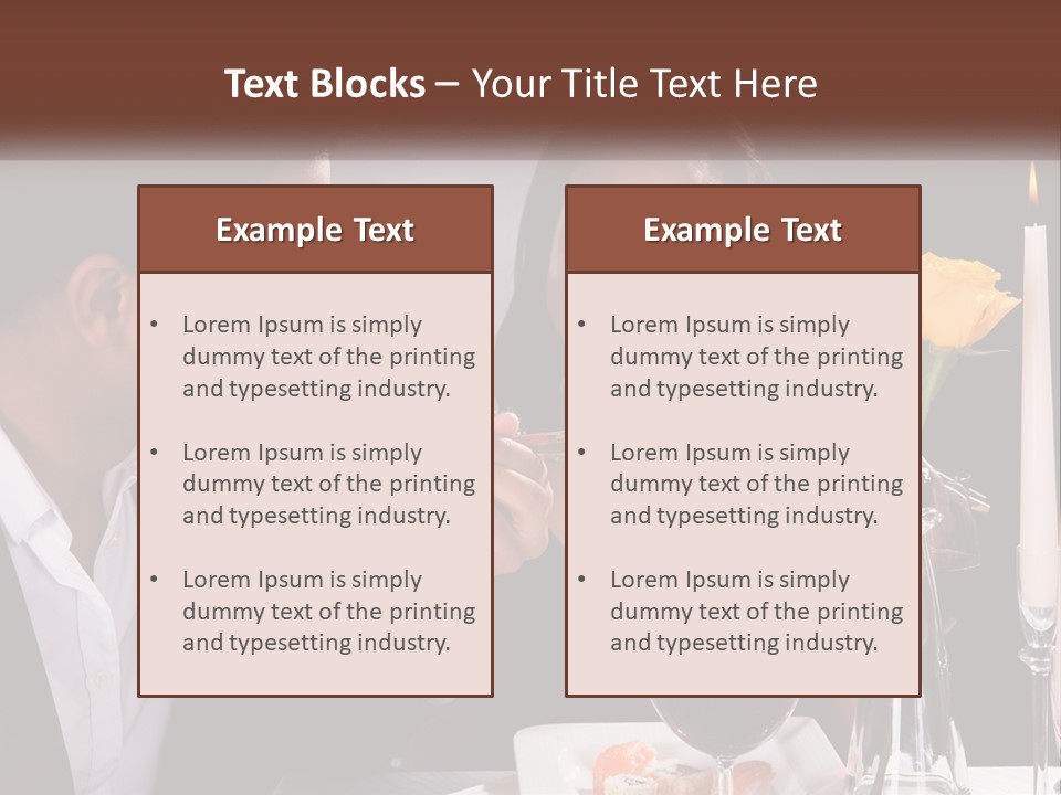 A Man And Woman Eating Sushi At A Restaurant PowerPoint Template
