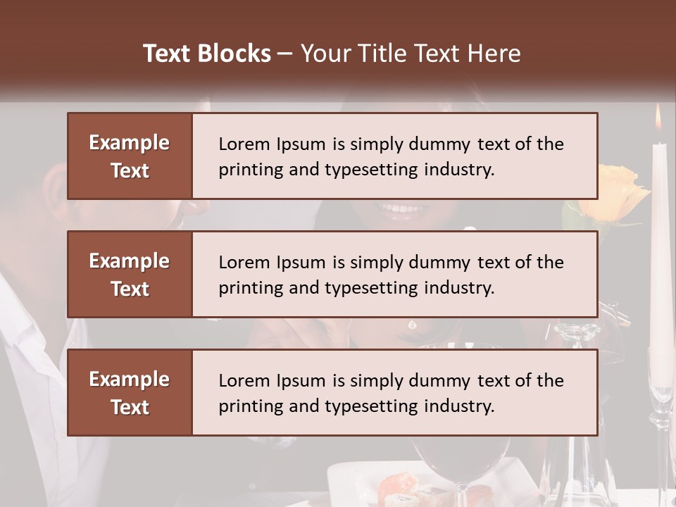 A Man And Woman Eating Sushi At A Restaurant PowerPoint Template