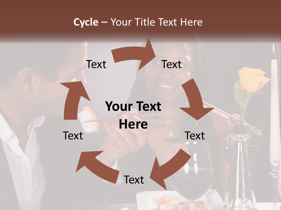 A Man And Woman Eating Sushi At A Restaurant PowerPoint Template