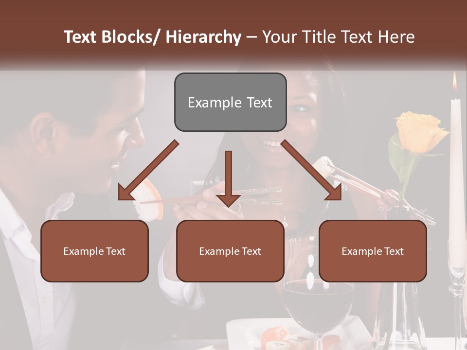 A Man And Woman Eating Sushi At A Restaurant PowerPoint Template