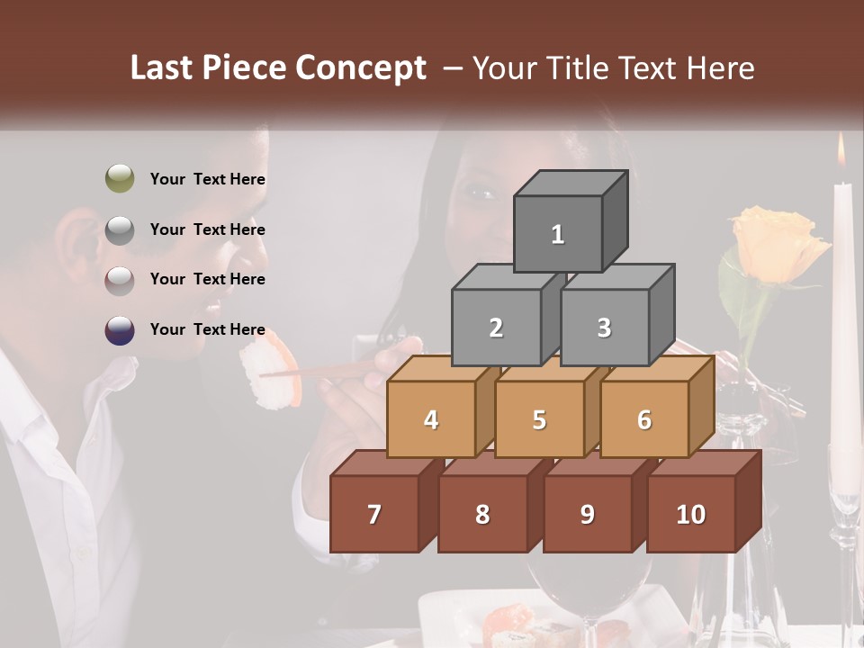 A Man And Woman Eating Sushi At A Restaurant PowerPoint Template