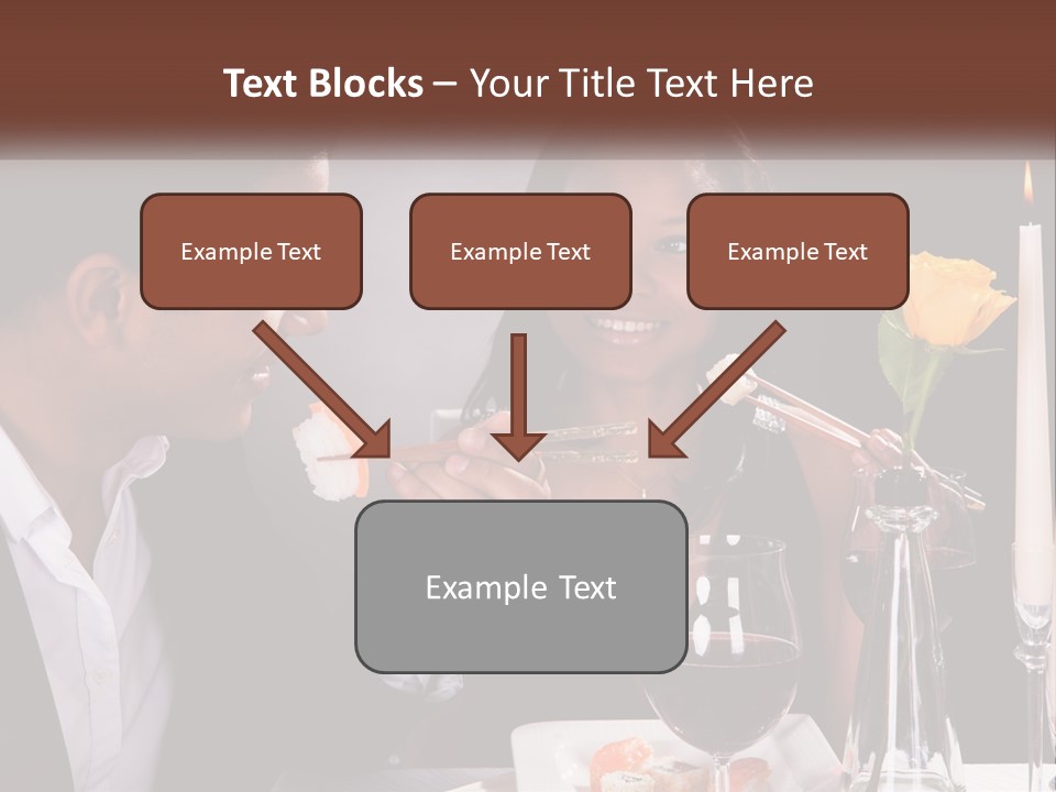A Man And Woman Eating Sushi At A Restaurant PowerPoint Template