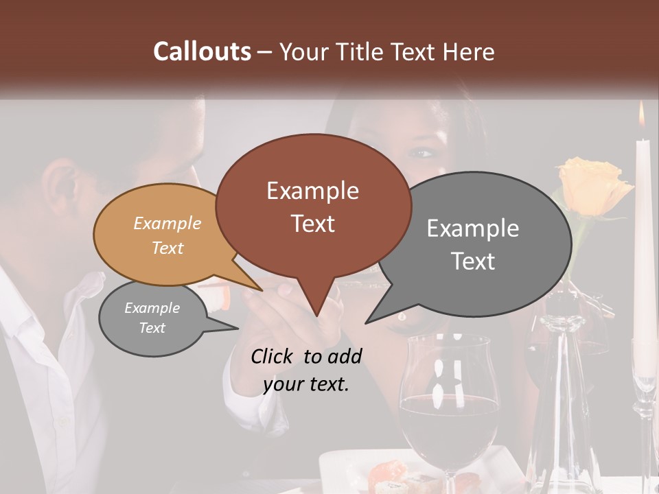 A Man And Woman Eating Sushi At A Restaurant PowerPoint Template