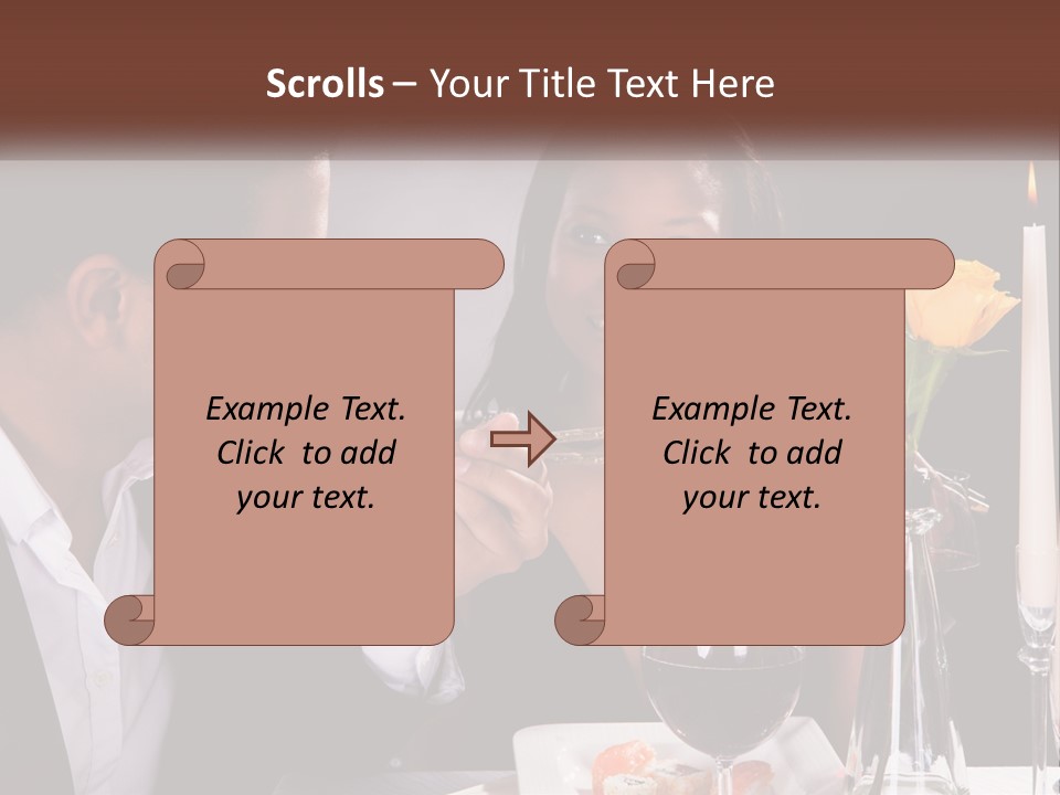 A Man And Woman Eating Sushi At A Restaurant PowerPoint Template