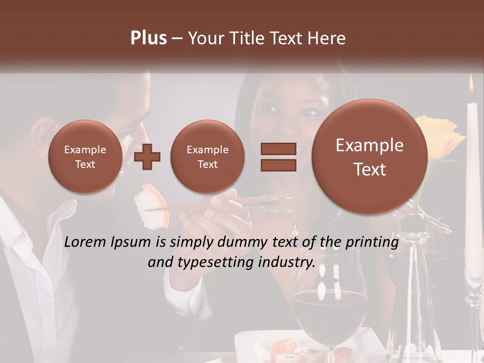 A Man And Woman Eating Sushi At A Restaurant PowerPoint Template