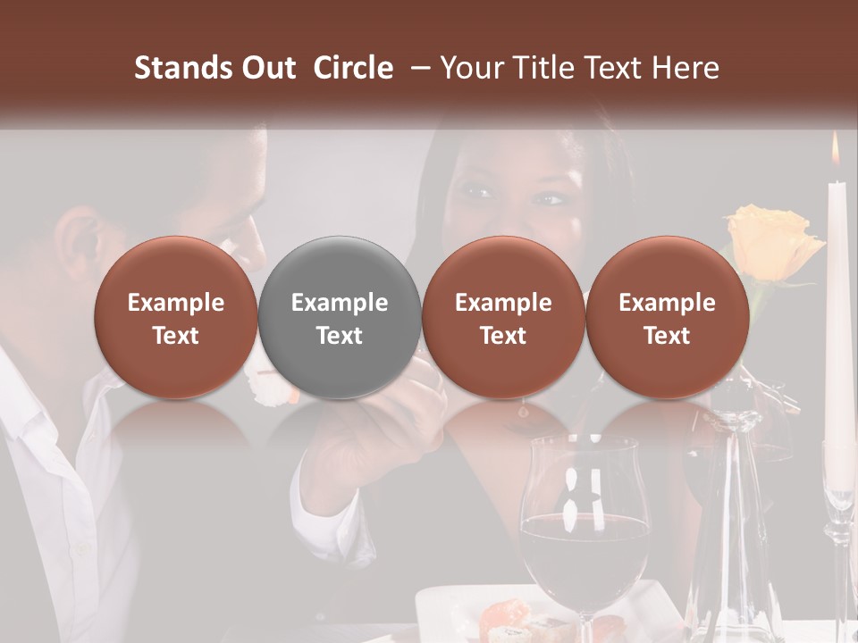 A Man And Woman Eating Sushi At A Restaurant PowerPoint Template