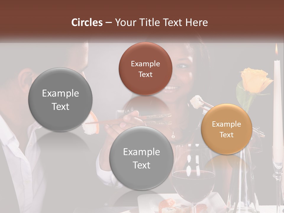 A Man And Woman Eating Sushi At A Restaurant PowerPoint Template