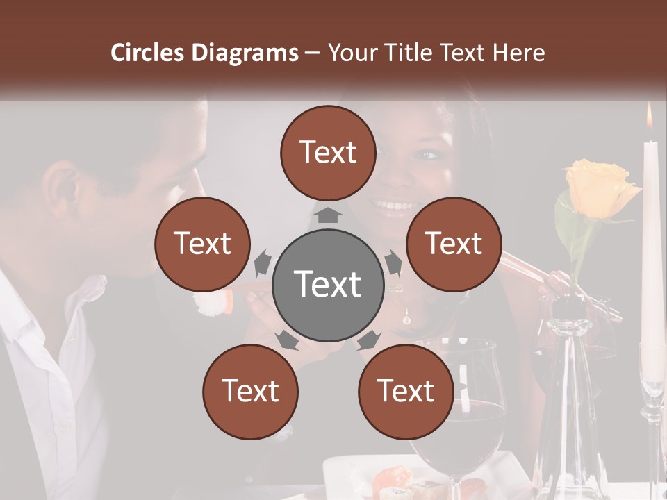 A Man And Woman Eating Sushi At A Restaurant PowerPoint Template