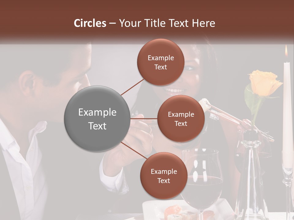 A Man And Woman Eating Sushi At A Restaurant PowerPoint Template