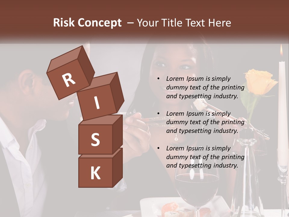 A Man And Woman Eating Sushi At A Restaurant PowerPoint Template