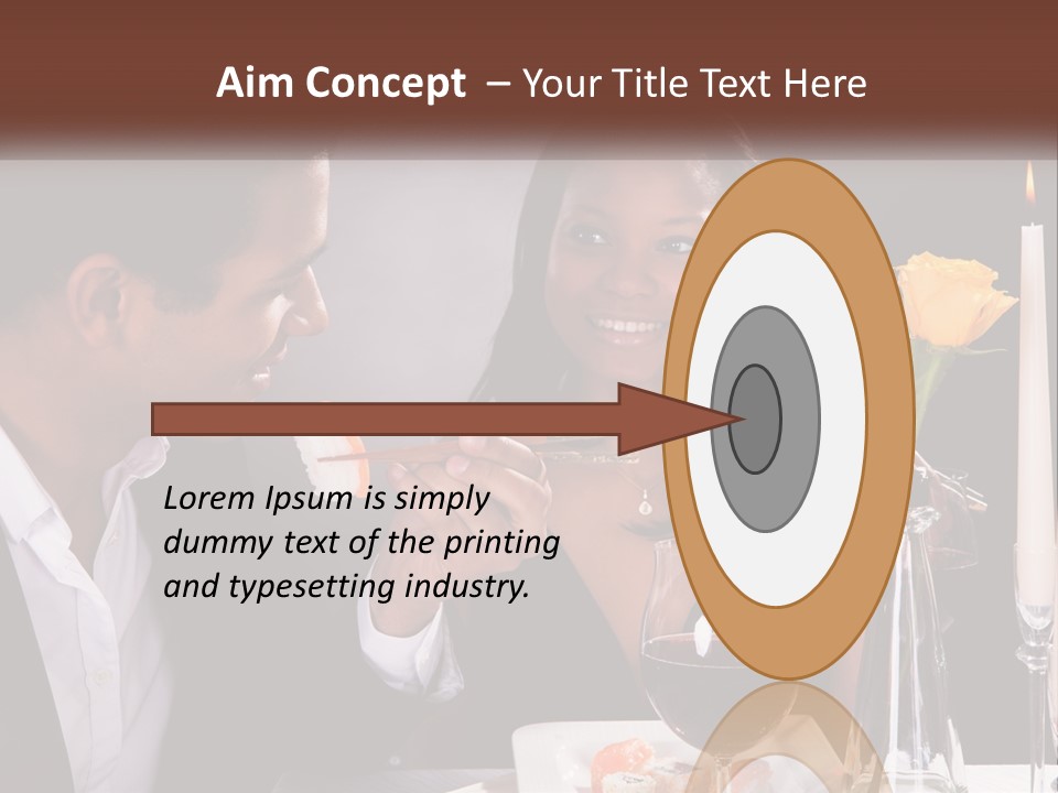 A Man And Woman Eating Sushi At A Restaurant PowerPoint Template