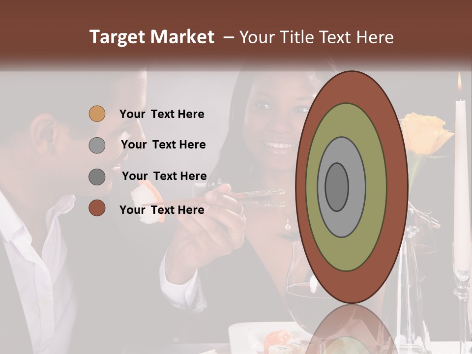 A Man And Woman Eating Sushi At A Restaurant PowerPoint Template
