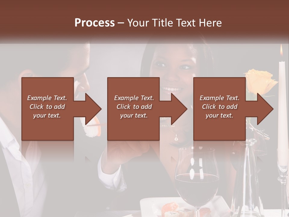 A Man And Woman Eating Sushi At A Restaurant PowerPoint Template