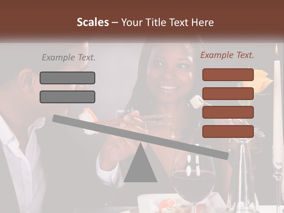 A Man And Woman Eating Sushi At A Restaurant PowerPoint Template