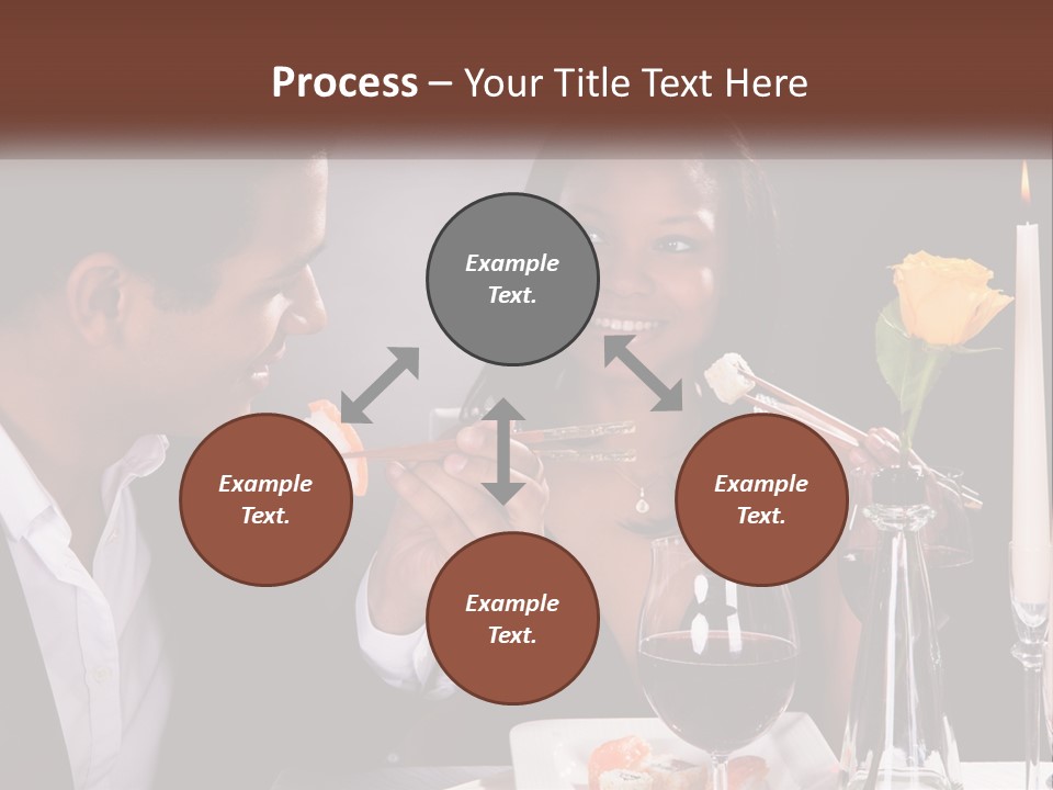 A Man And Woman Eating Sushi At A Restaurant PowerPoint Template