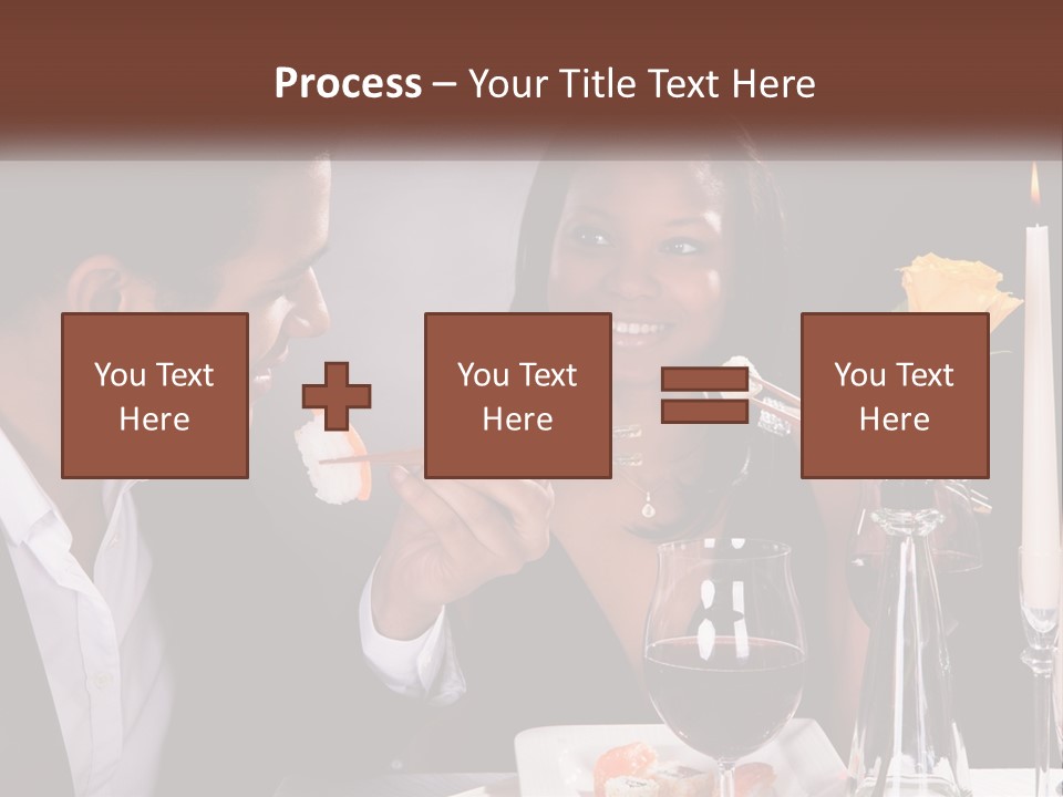 A Man And Woman Eating Sushi At A Restaurant PowerPoint Template