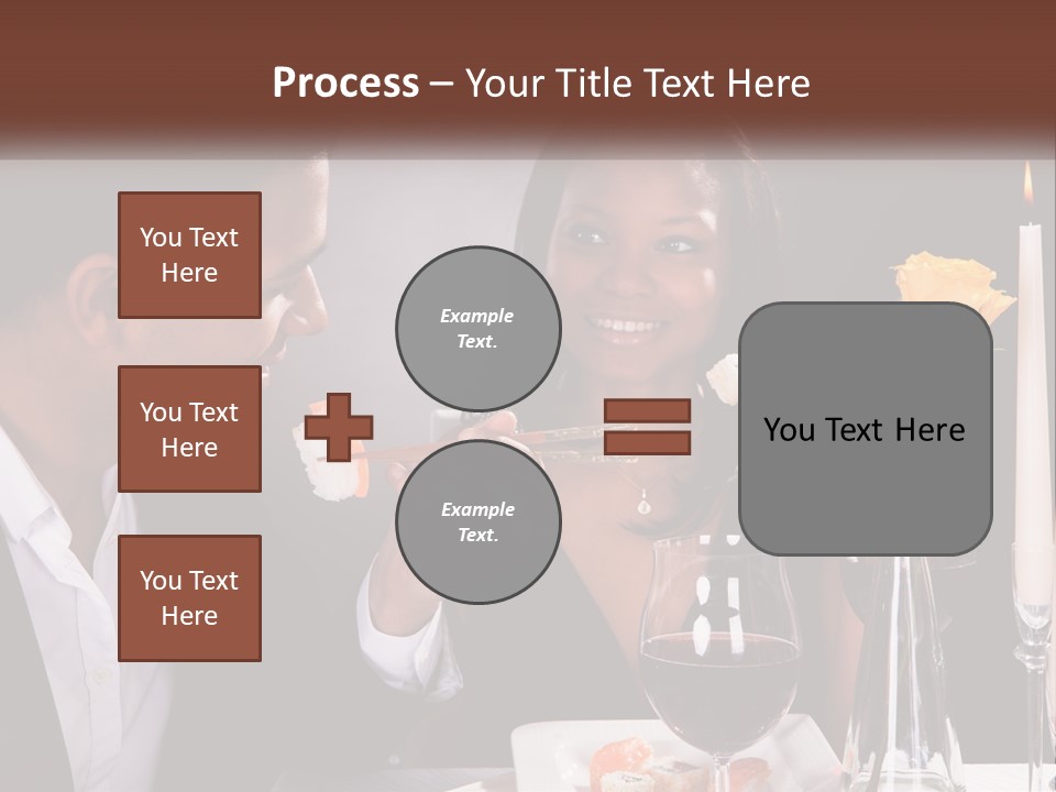 A Man And Woman Eating Sushi At A Restaurant PowerPoint Template