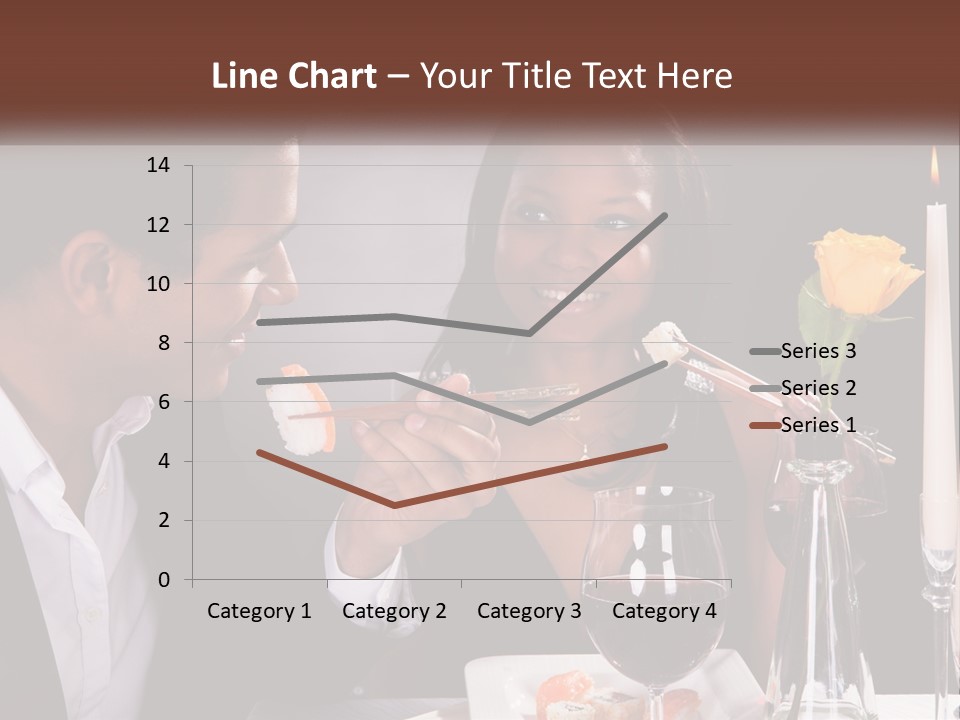 A Man And Woman Eating Sushi At A Restaurant PowerPoint Template