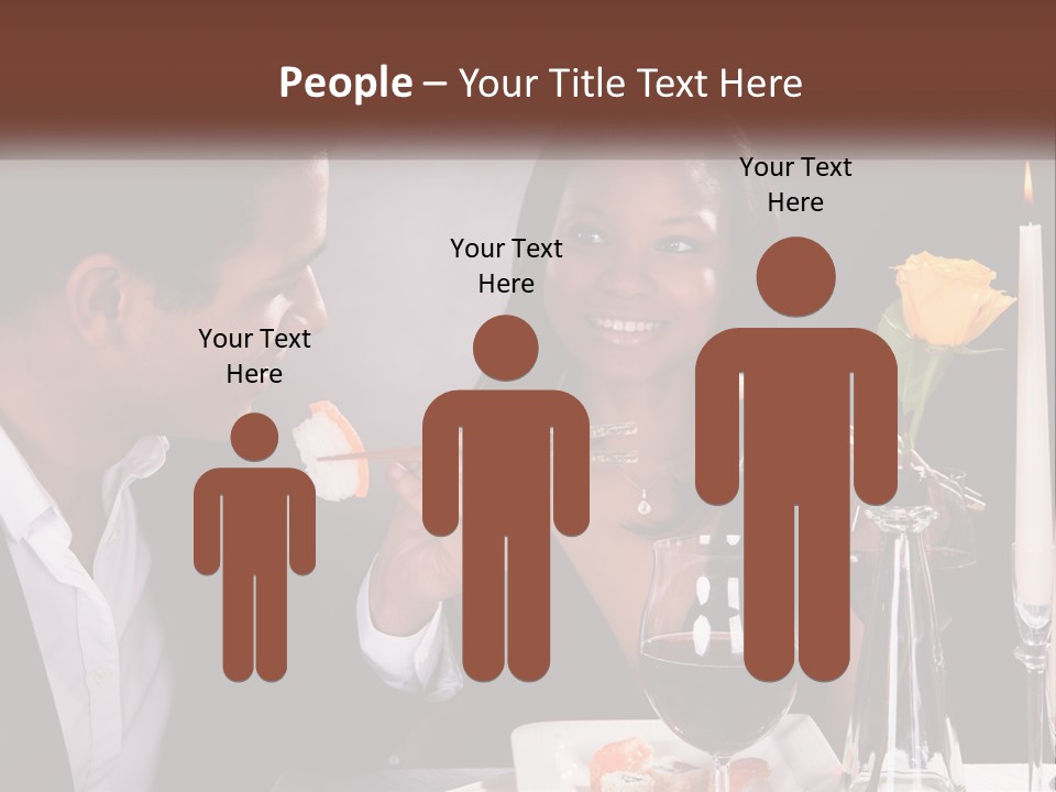 A Man And Woman Eating Sushi At A Restaurant PowerPoint Template