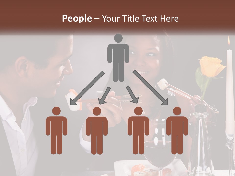 A Man And Woman Eating Sushi At A Restaurant PowerPoint Template