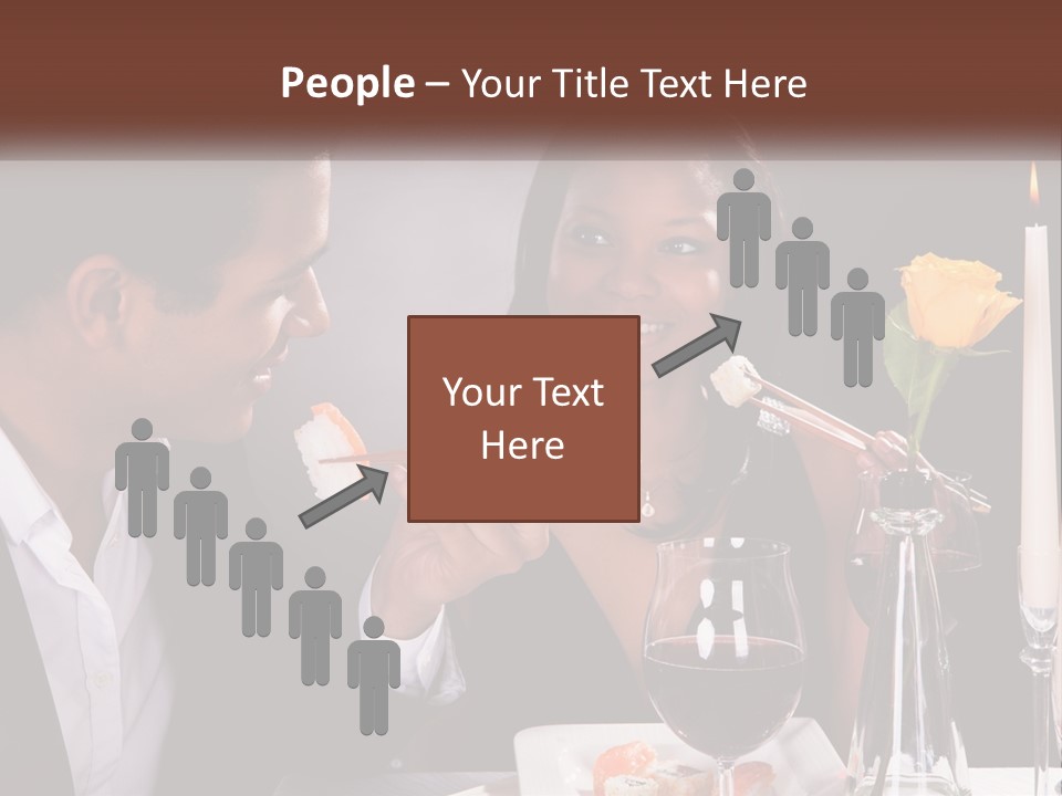 A Man And Woman Eating Sushi At A Restaurant PowerPoint Template