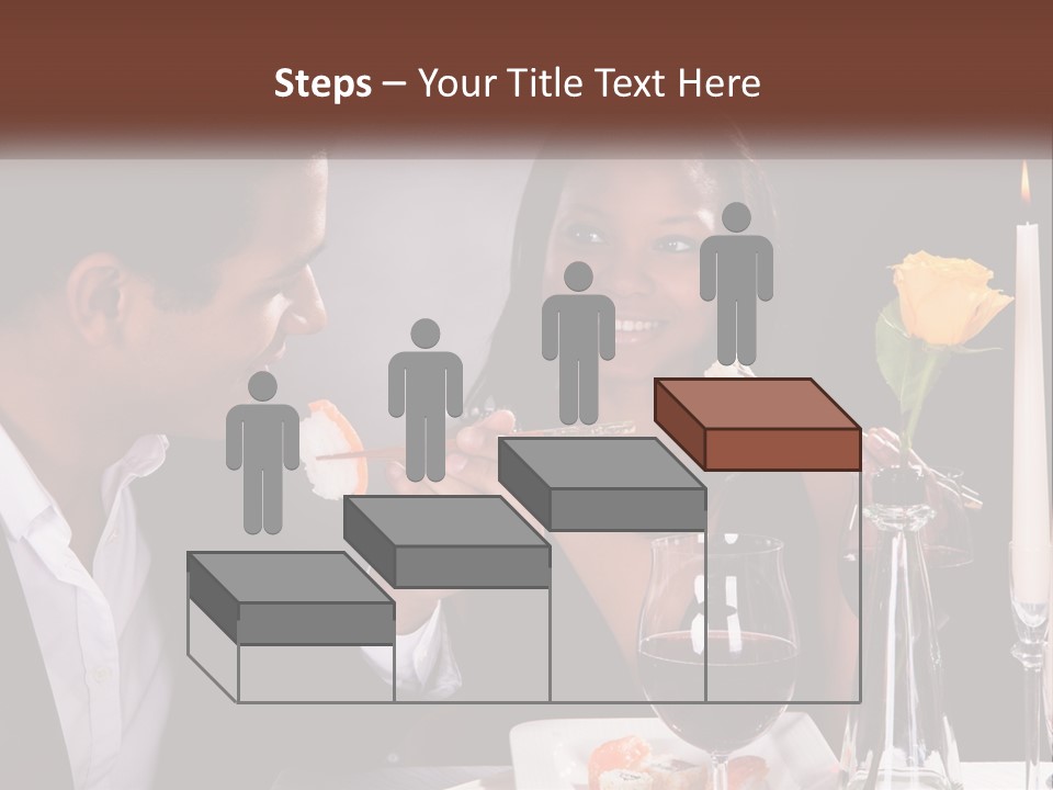 A Man And Woman Eating Sushi At A Restaurant PowerPoint Template
