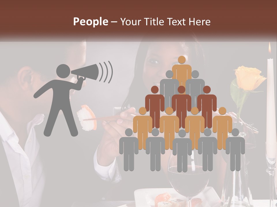 A Man And Woman Eating Sushi At A Restaurant PowerPoint Template