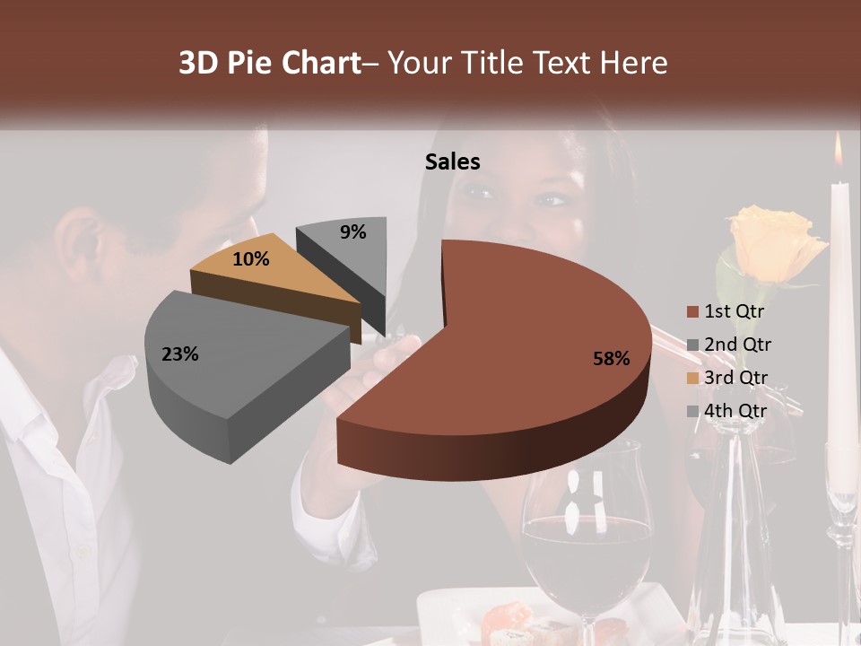 A Man And Woman Eating Sushi At A Restaurant PowerPoint Template