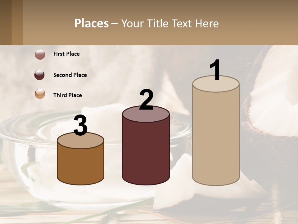 A Bowl Of Coconuts Next To A Cut In Half Coconut PowerPoint Template