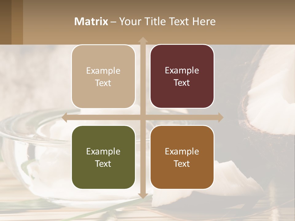 A Bowl Of Coconuts Next To A Cut In Half Coconut PowerPoint Template