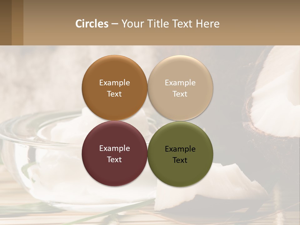 A Bowl Of Coconuts Next To A Cut In Half Coconut PowerPoint Template