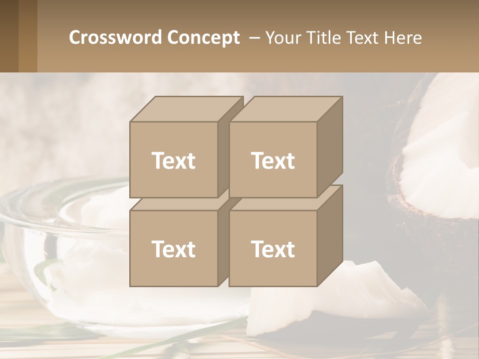 A Bowl Of Coconuts Next To A Cut In Half Coconut PowerPoint Template