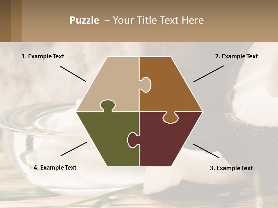 A Bowl Of Coconuts Next To A Cut In Half Coconut PowerPoint Template