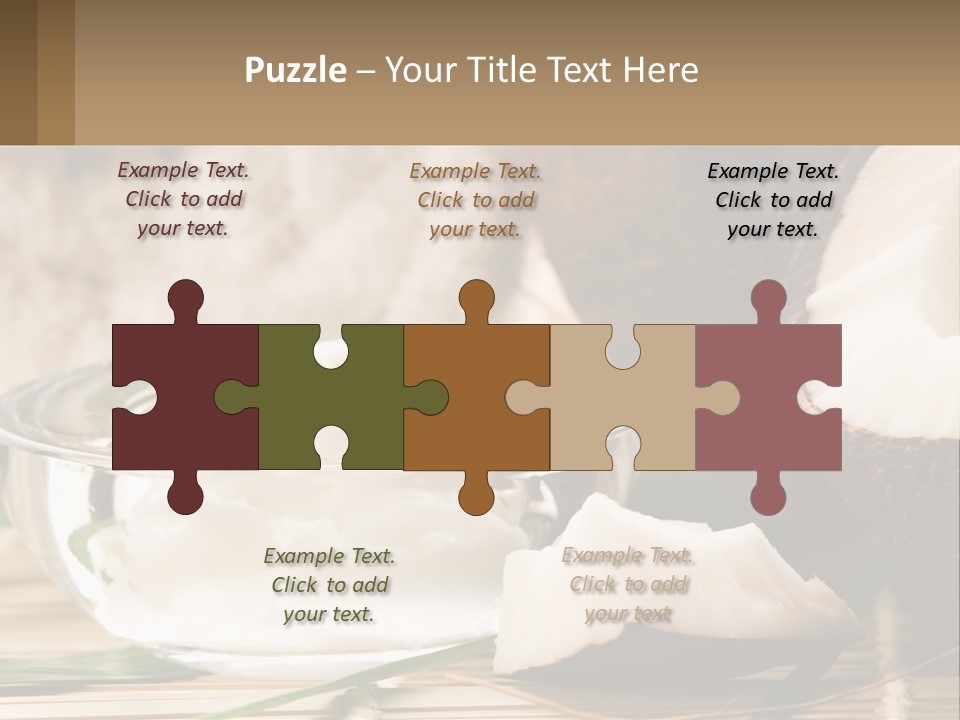 A Bowl Of Coconuts Next To A Cut In Half Coconut PowerPoint Template