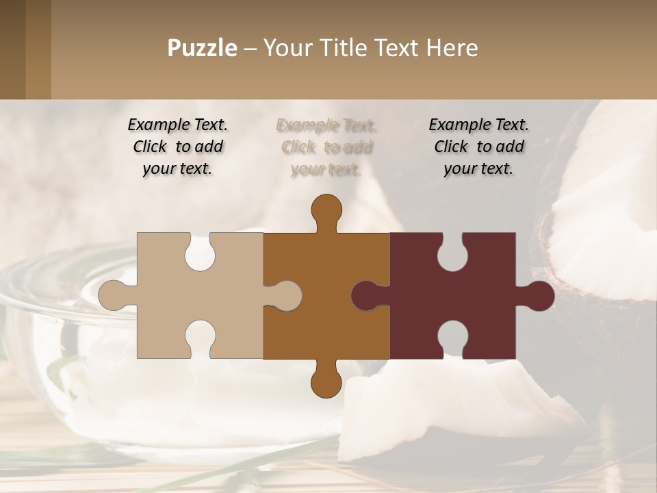 A Bowl Of Coconuts Next To A Cut In Half Coconut PowerPoint Template