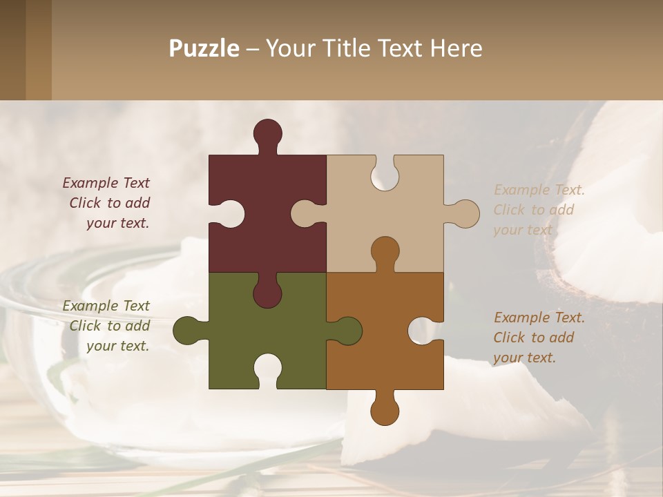 A Bowl Of Coconuts Next To A Cut In Half Coconut PowerPoint Template