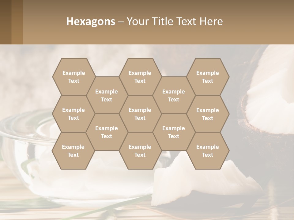 A Bowl Of Coconuts Next To A Cut In Half Coconut PowerPoint Template