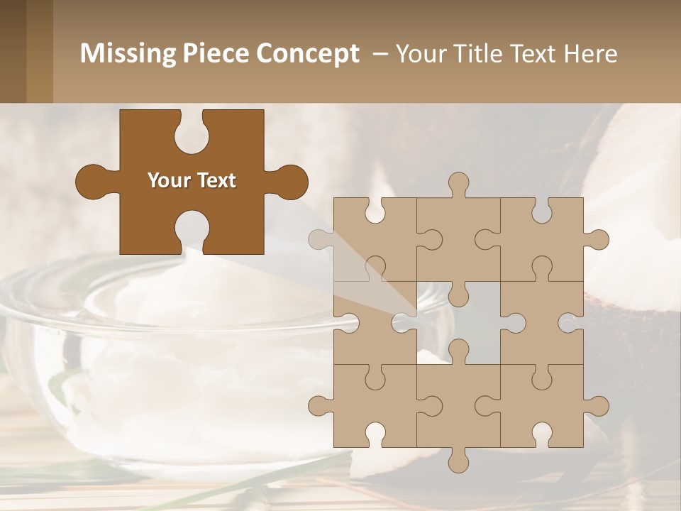 A Bowl Of Coconuts Next To A Cut In Half Coconut PowerPoint Template