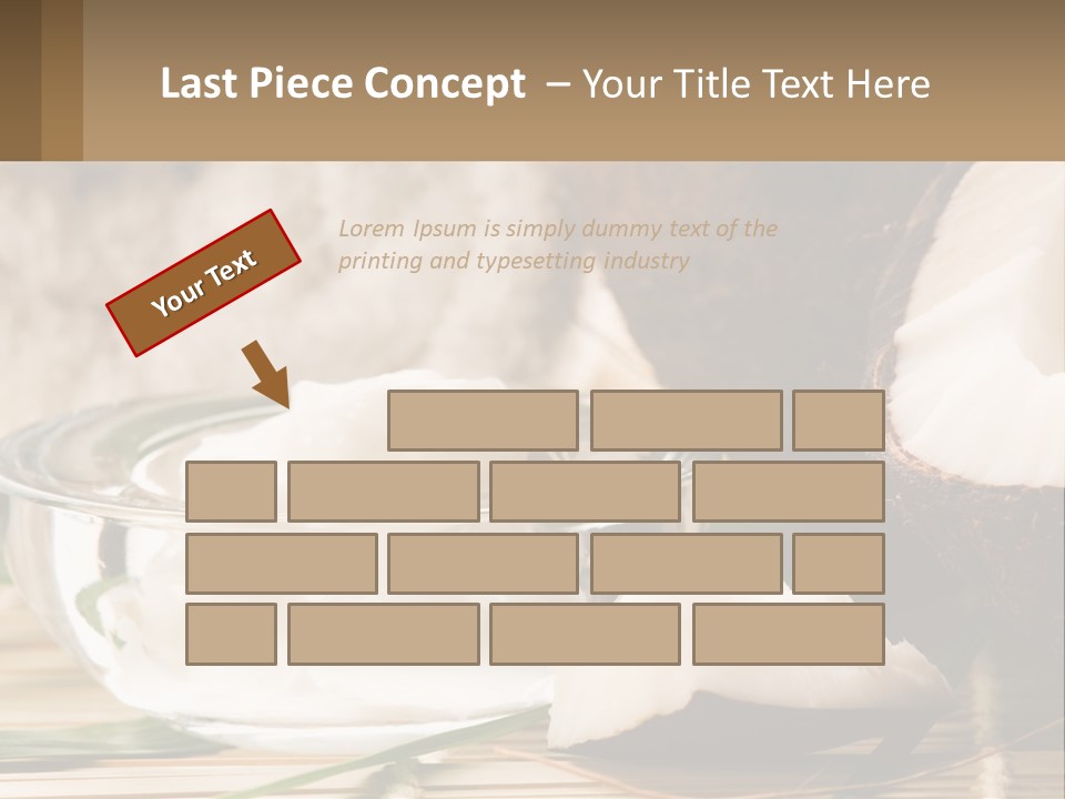 A Bowl Of Coconuts Next To A Cut In Half Coconut PowerPoint Template