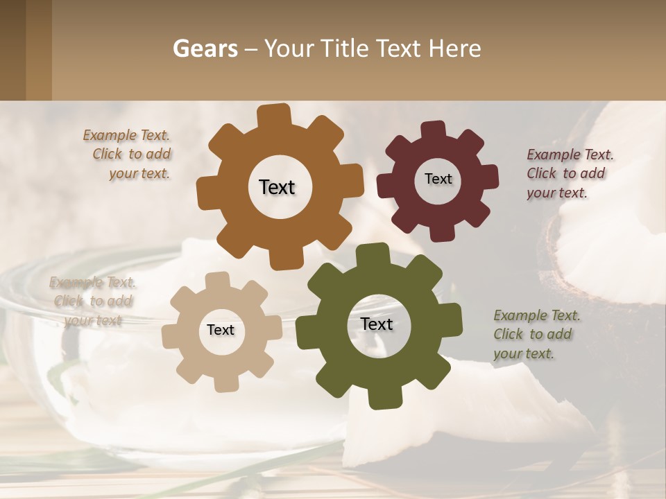 A Bowl Of Coconuts Next To A Cut In Half Coconut PowerPoint Template