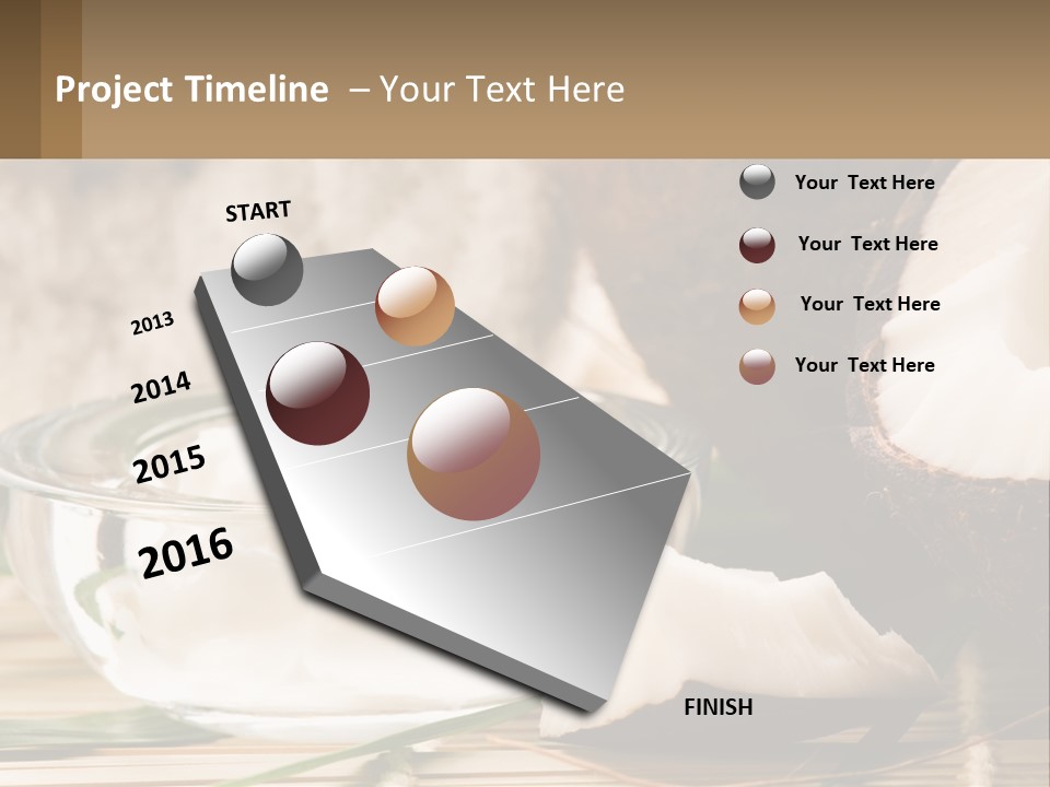 A Bowl Of Coconuts Next To A Cut In Half Coconut PowerPoint Template