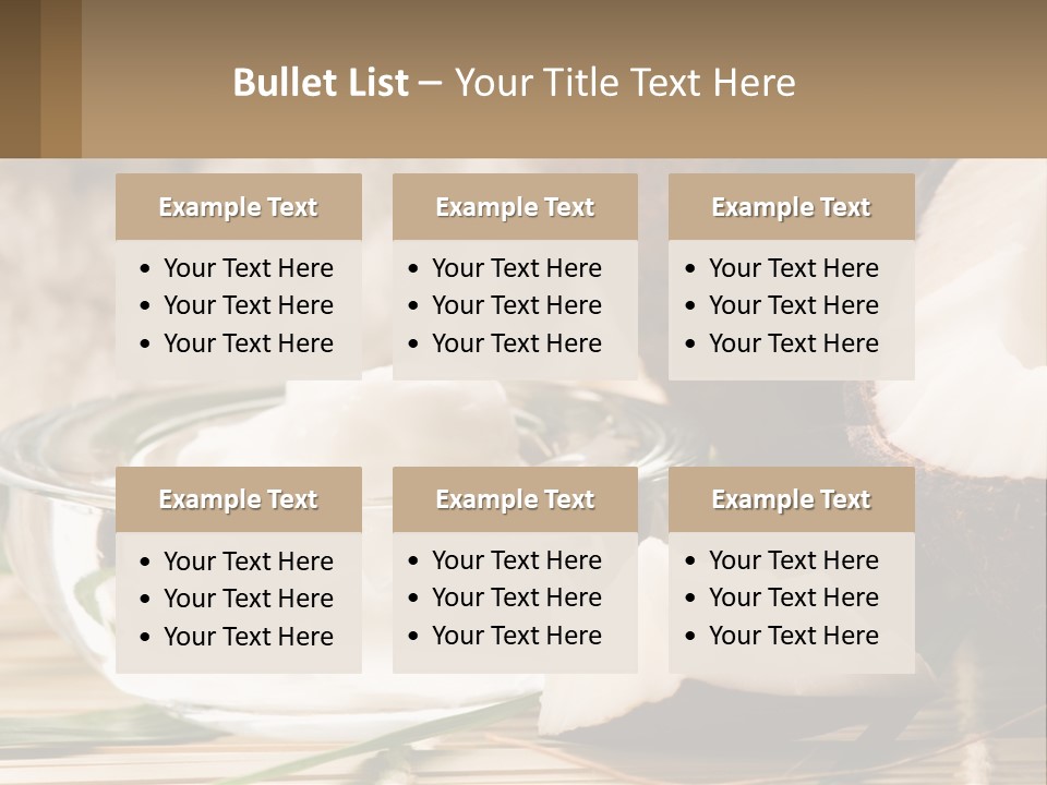 A Bowl Of Coconuts Next To A Cut In Half Coconut PowerPoint Template