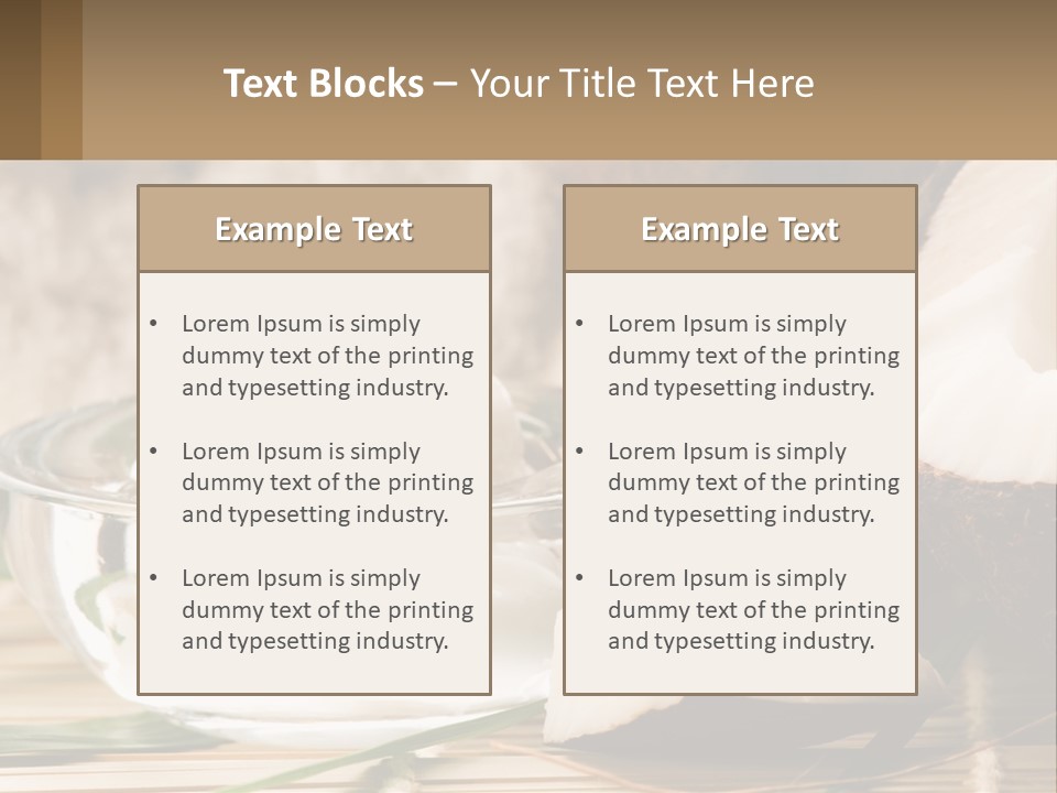 A Bowl Of Coconuts Next To A Cut In Half Coconut PowerPoint Template