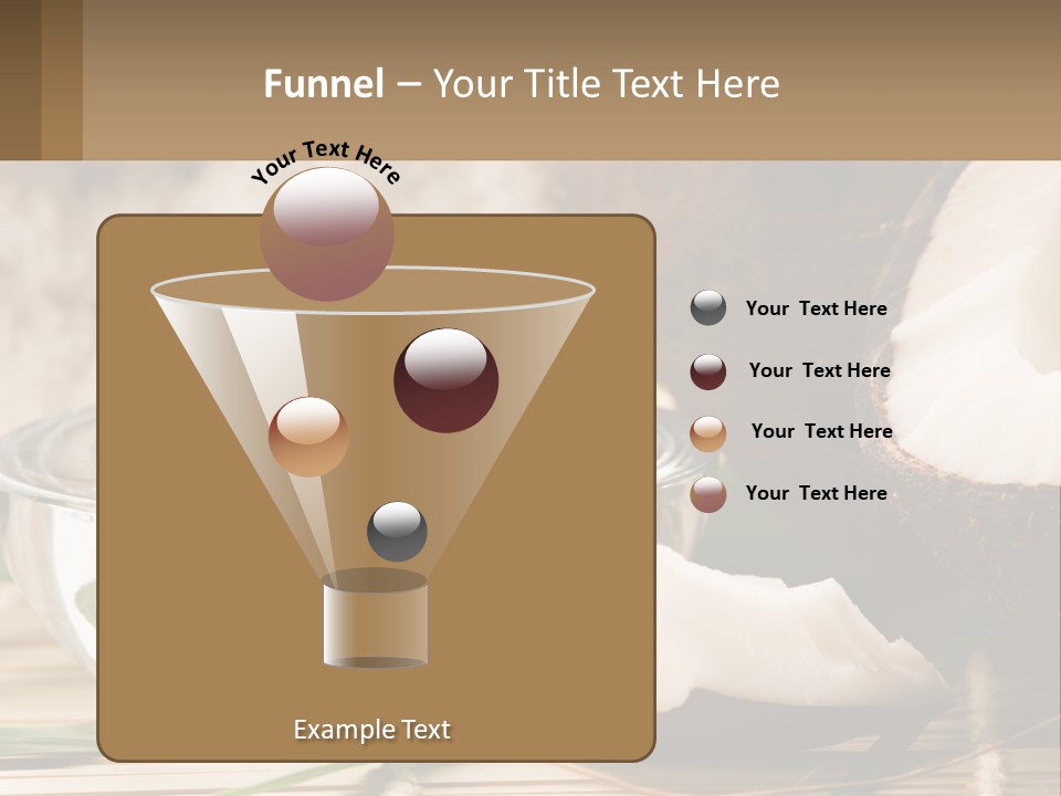 A Bowl Of Coconuts Next To A Cut In Half Coconut PowerPoint Template