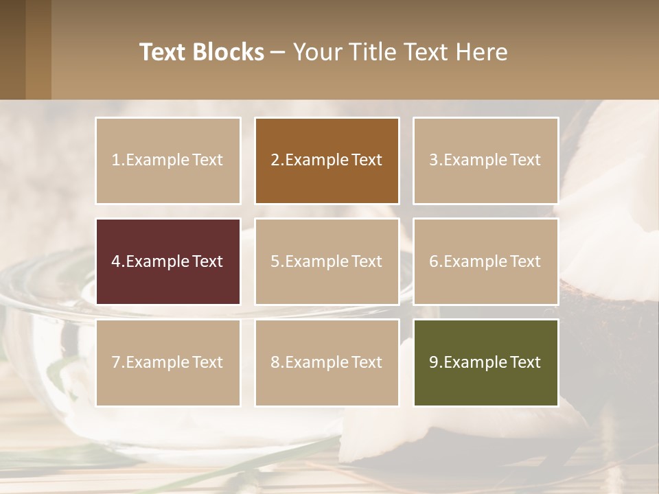 A Bowl Of Coconuts Next To A Cut In Half Coconut PowerPoint Template