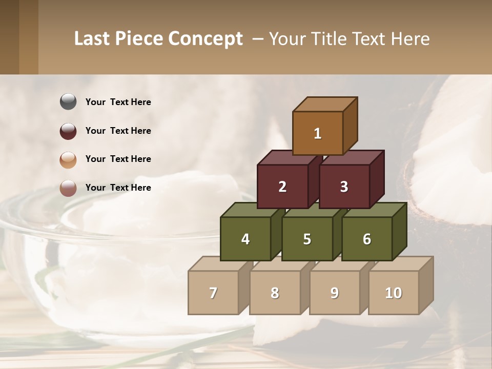 A Bowl Of Coconuts Next To A Cut In Half Coconut PowerPoint Template