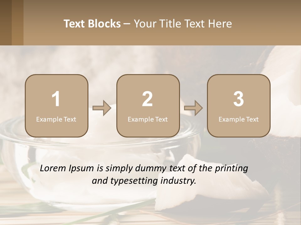 A Bowl Of Coconuts Next To A Cut In Half Coconut PowerPoint Template