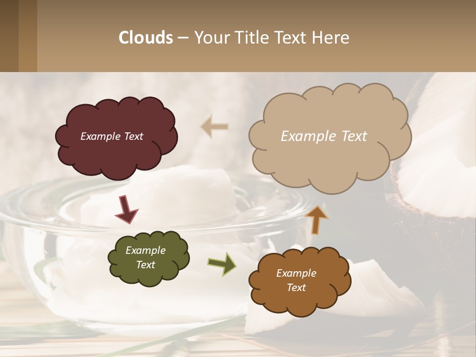 A Bowl Of Coconuts Next To A Cut In Half Coconut PowerPoint Template