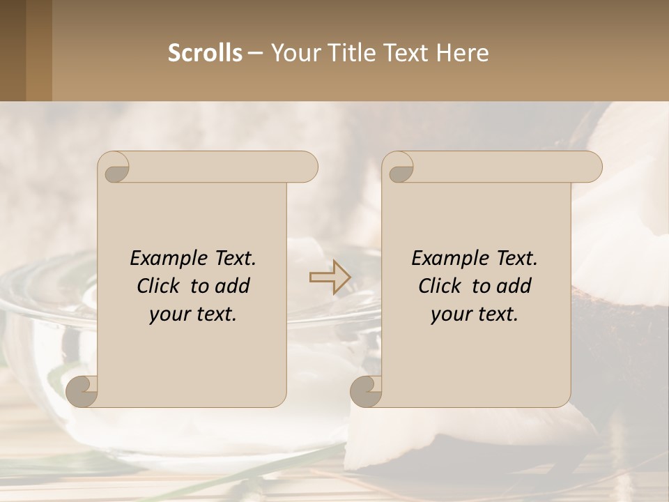 A Bowl Of Coconuts Next To A Cut In Half Coconut PowerPoint Template